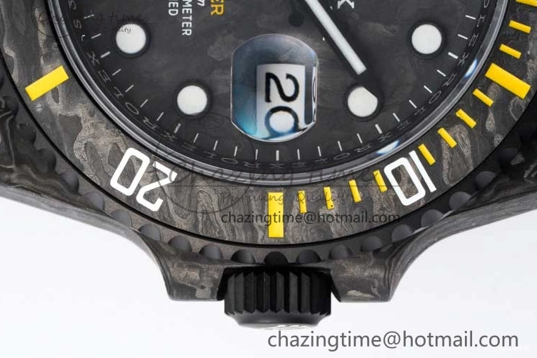 Black Nylon Black Dial Submariner Yellow 1:1 DIW Edition VS3135 on Best VSF Strap Carbon 0108